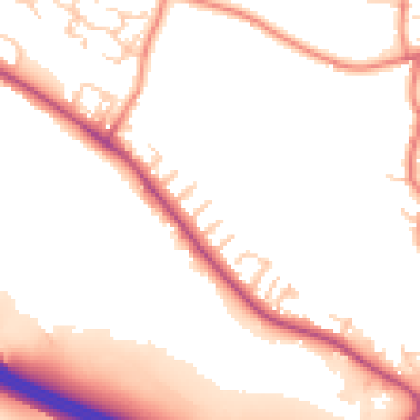 Daytime road noise heatmap for BD20 5NB