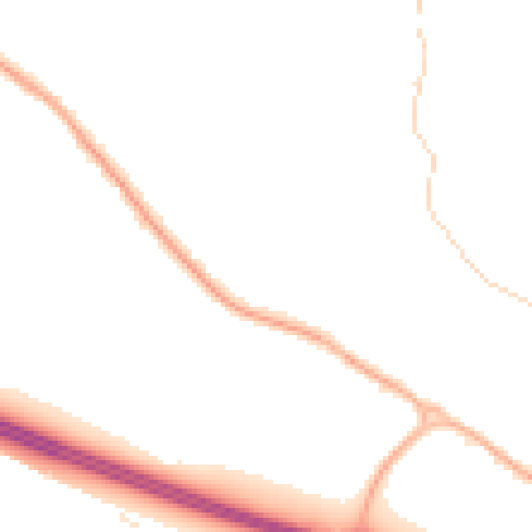 Night-time road noise heatmap for BD20 5NN
