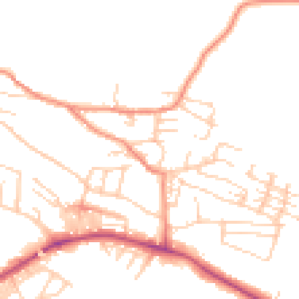 Daytime road noise heatmap for BD20 5PF