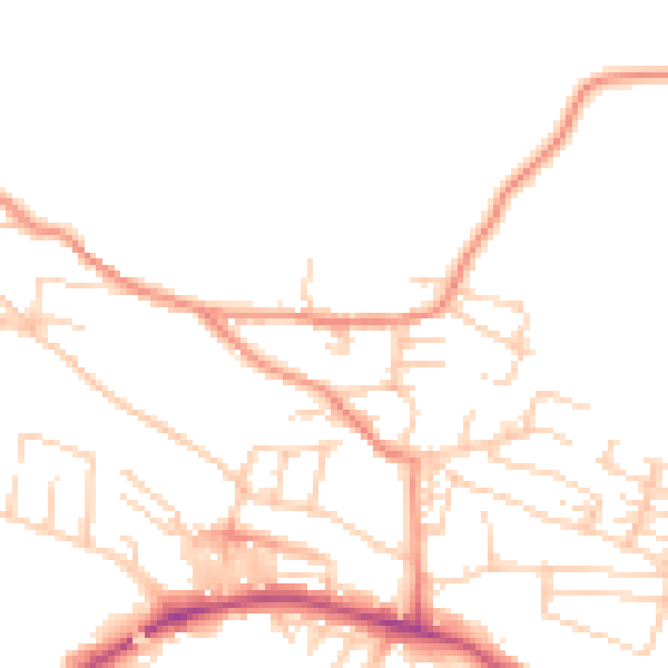 Daytime road noise heatmap for BD20 5PG