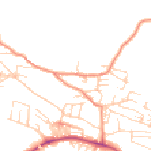 Daytime road noise heatmap for BD20 5PL