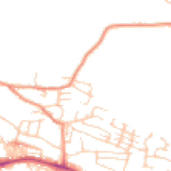 Daytime road noise heatmap for BD20 5QA