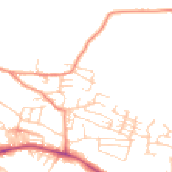 Daytime road noise heatmap for BD20 5QD