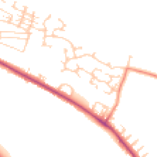 Daytime road noise heatmap for BD20 5QF