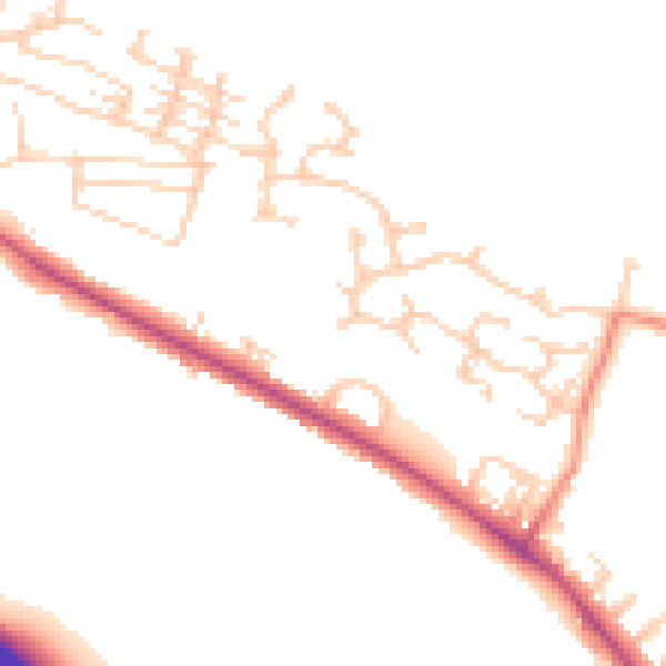 Daytime road noise heatmap for BD20 5QG