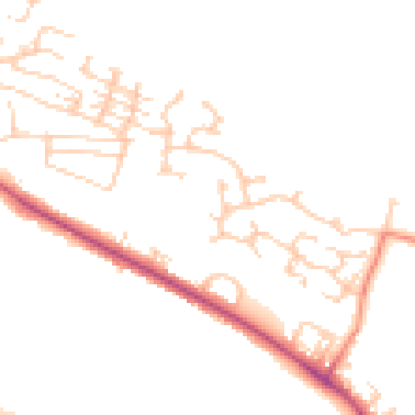 Daytime road noise heatmap for BD20 5QQ