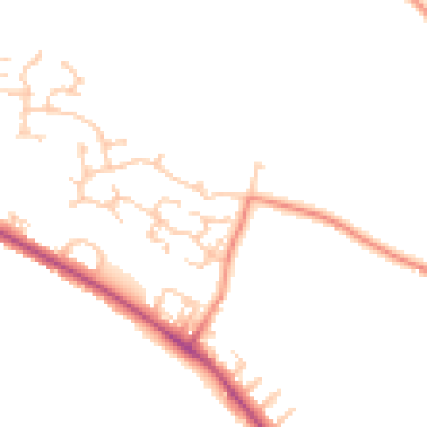 Daytime road noise heatmap for BD20 5RN