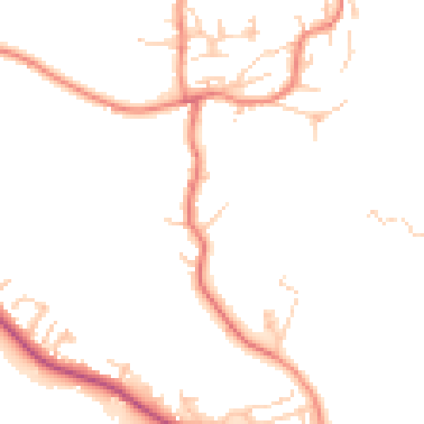 Daytime road noise heatmap for BD20 5RR
