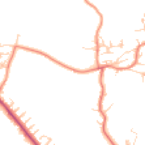 Daytime road noise heatmap for BD20 5RY