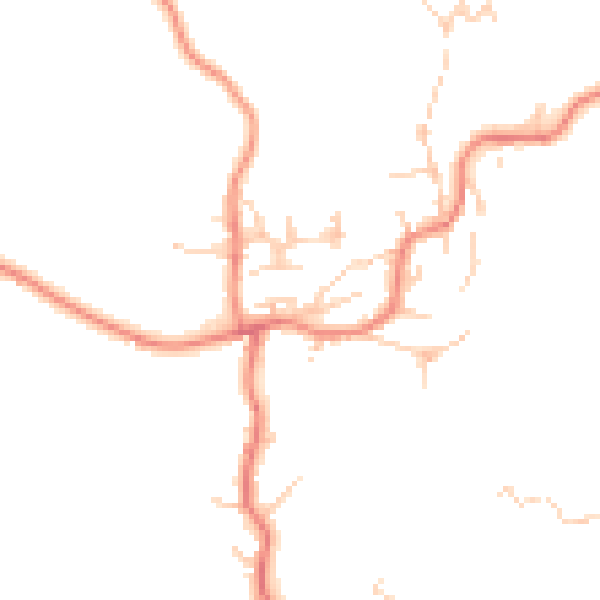 Daytime road noise heatmap for BD20 5SL