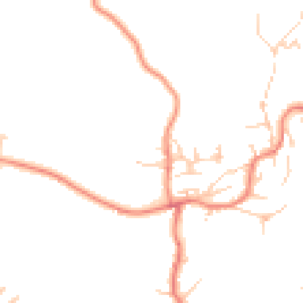 Daytime road noise heatmap for BD20 5SQ
