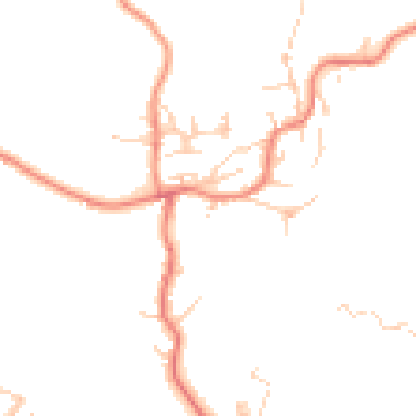 Daytime road noise heatmap for BD20 5SR