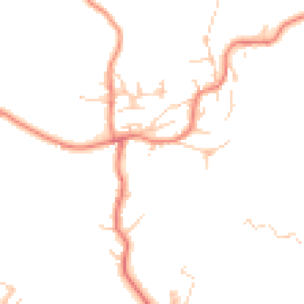 Daytime road noise heatmap for BD20 5SS
