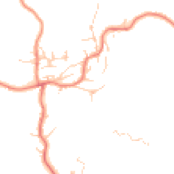 Daytime road noise heatmap for BD20 5SU