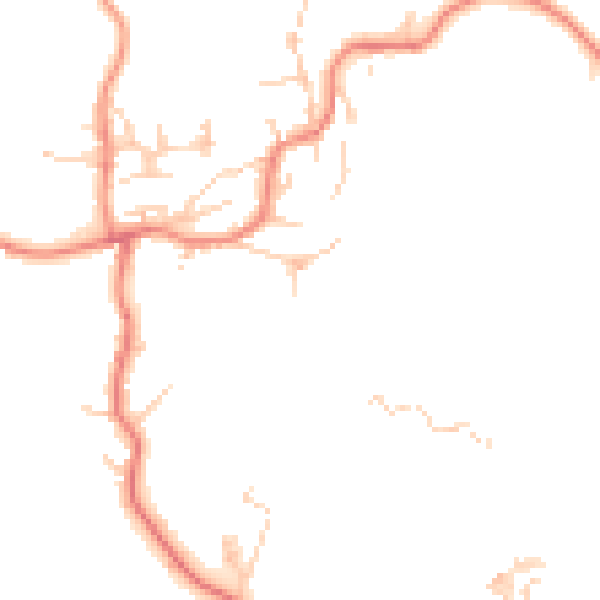 Daytime road noise heatmap for BD20 5SX