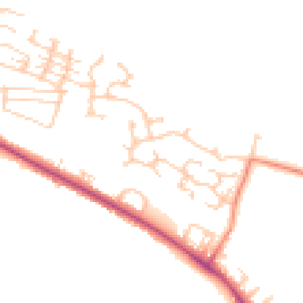 Daytime road noise heatmap for BD20 5SZ