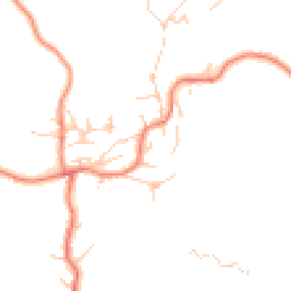 Daytime road noise heatmap for BD20 5TD