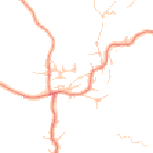 Daytime road noise heatmap for BD20 5TL
