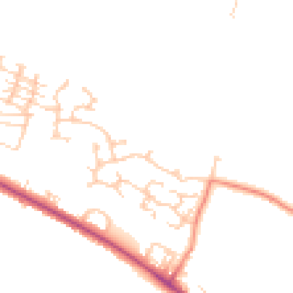 Daytime road noise heatmap for BD20 5WA