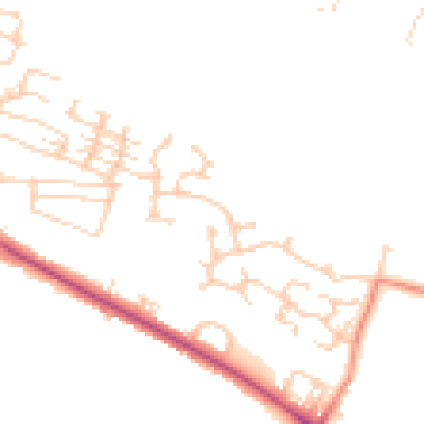 Daytime road noise heatmap for BD20 5WB