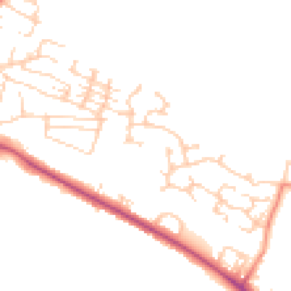 Daytime road noise heatmap for BD20 5WH
