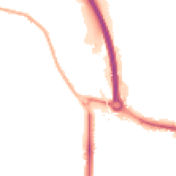 Night-time road noise heatmap for BD20 6AE