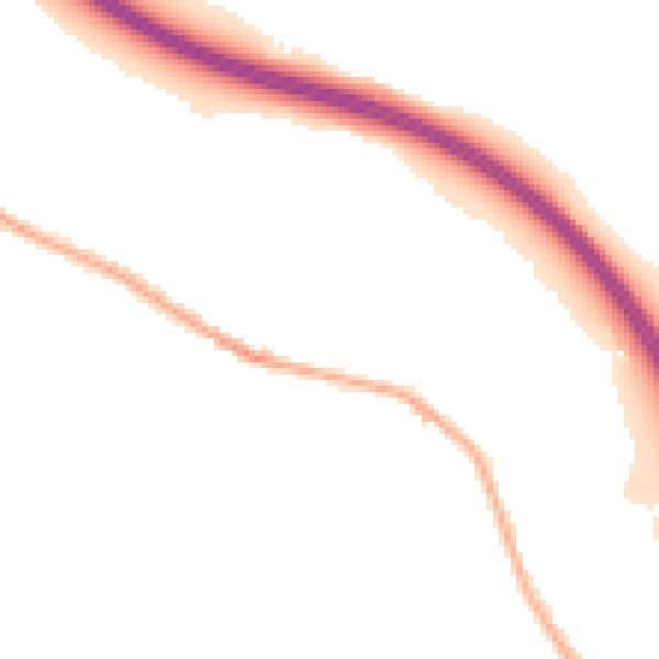 Night-time road noise heatmap for BD20 6DA
