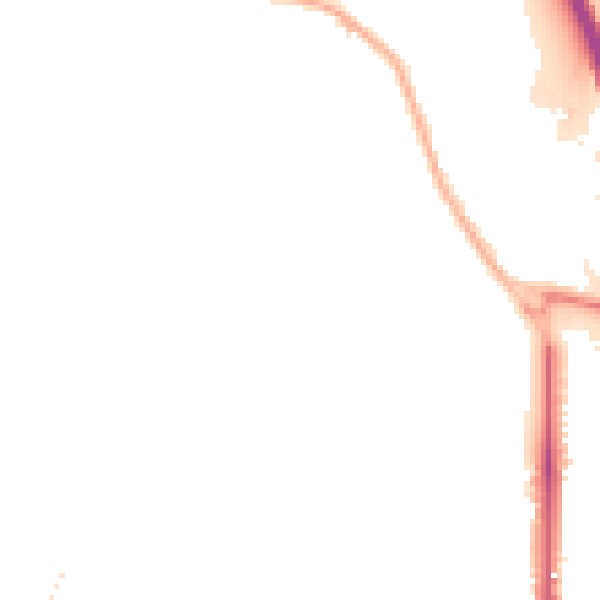 Night-time road noise heatmap for BD20 6LH