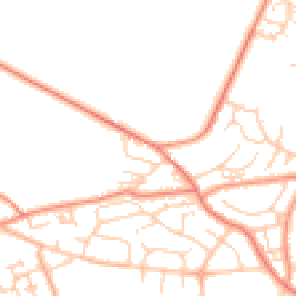 Daytime road noise heatmap for BD20 6NE