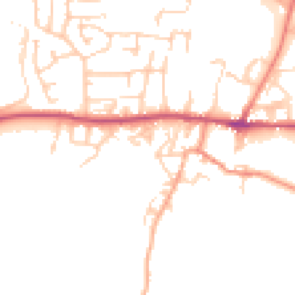 Daytime road noise heatmap for BD20 6NU