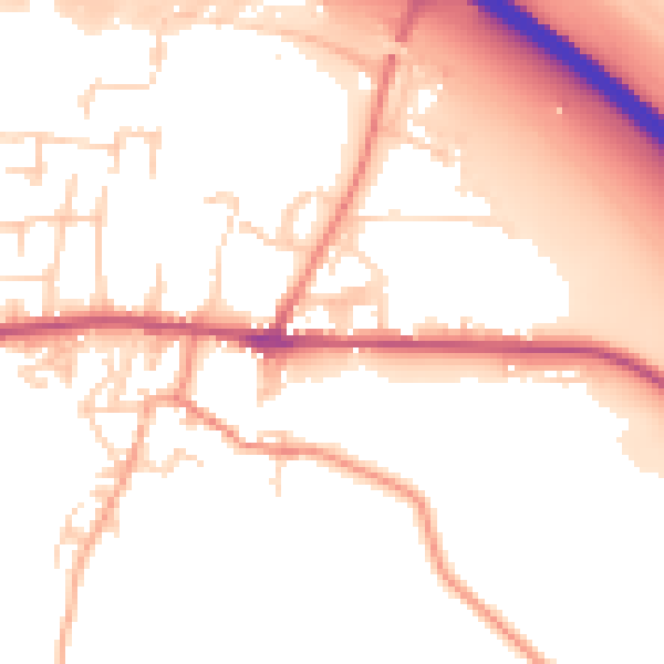 Daytime road noise heatmap for BD20 6RJ