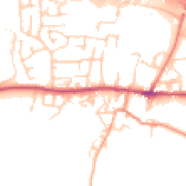 Daytime road noise heatmap for BD20 6TU