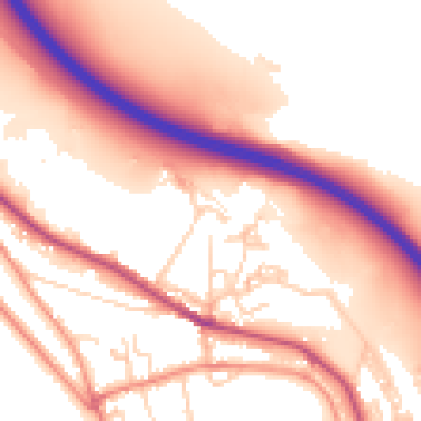 Daytime road noise heatmap for BD20 6UJ