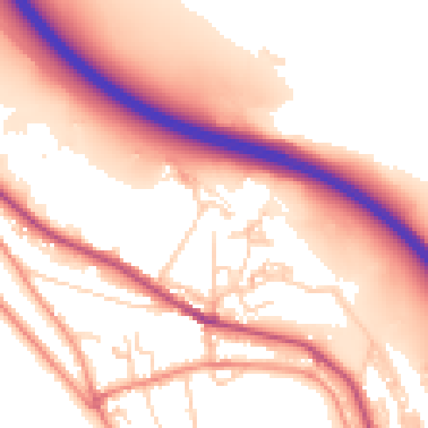 Daytime road noise heatmap for BD20 6UL