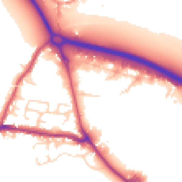 Daytime road noise heatmap for BD20 7AD
