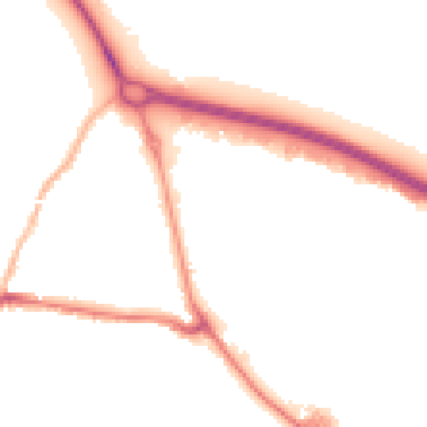 Night-time road noise heatmap for BD20 7AD