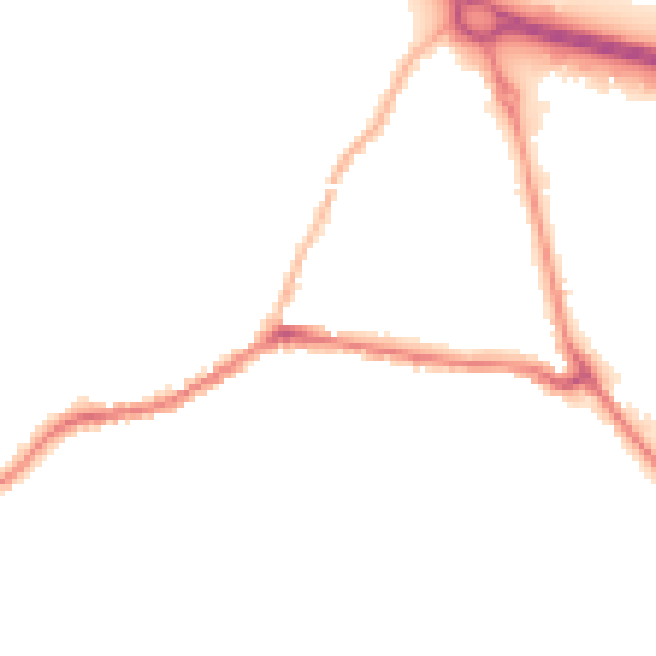 Night-time road noise heatmap for BD20 7DA