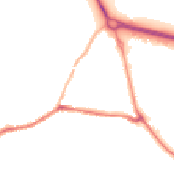 Night-time road noise heatmap for BD20 7DJ