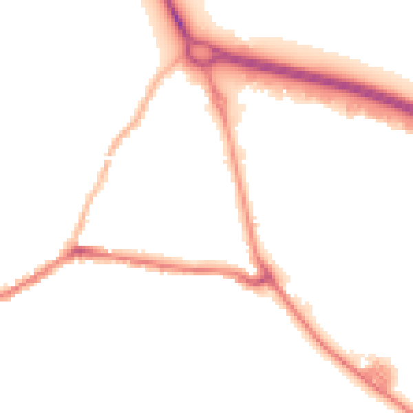 Night-time road noise heatmap for BD20 7DN