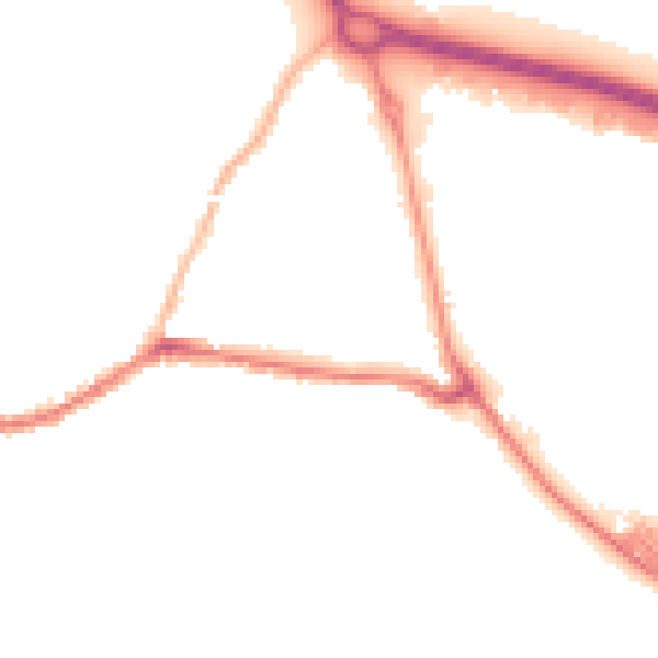 Night-time road noise heatmap for BD20 7DQ