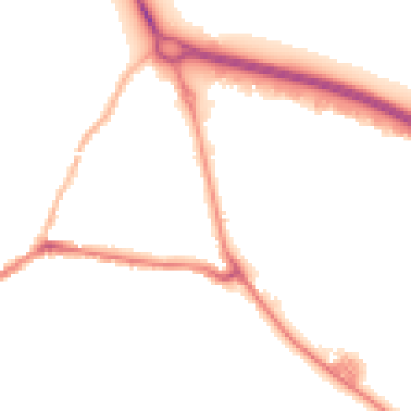 Night-time road noise heatmap for BD20 7DR