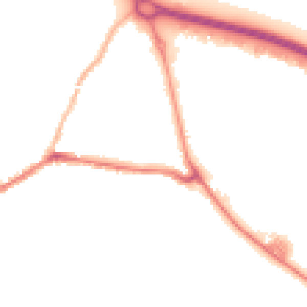 Night-time road noise heatmap for BD20 7DW