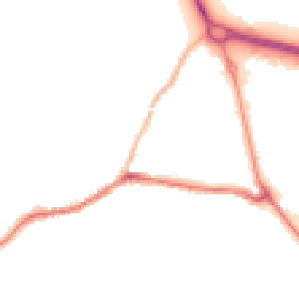 Night-time road noise heatmap for BD20 7ED