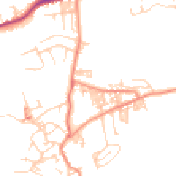 Daytime road noise heatmap for BD20 7ES