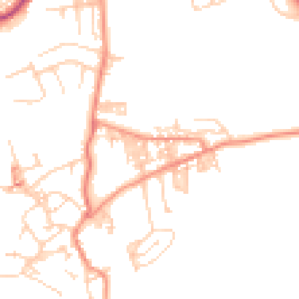 Daytime road noise heatmap for BD20 7EX