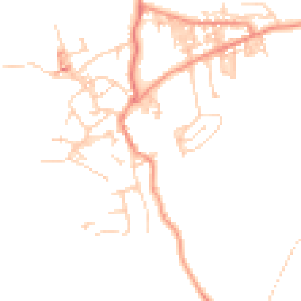 Daytime road noise heatmap for BD20 7FA
