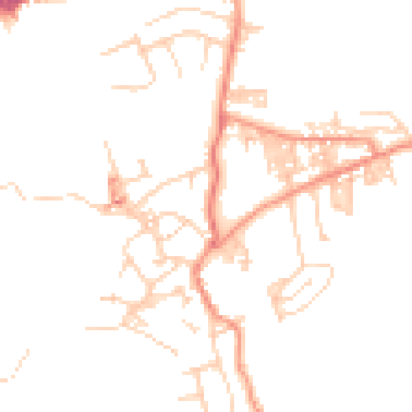 Daytime road noise heatmap for BD20 7LN