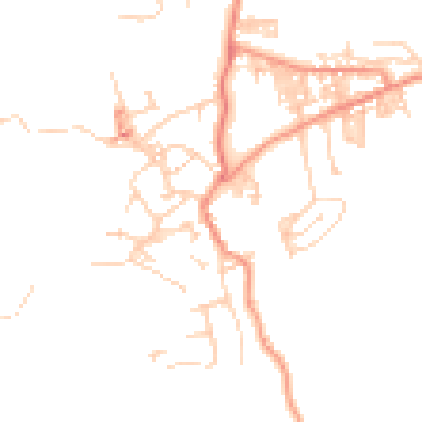 Daytime road noise heatmap for BD20 7LT