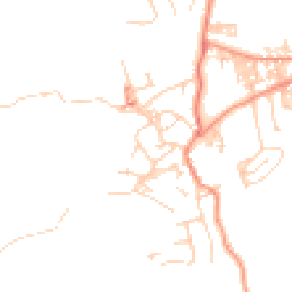 Daytime road noise heatmap for BD20 7PL