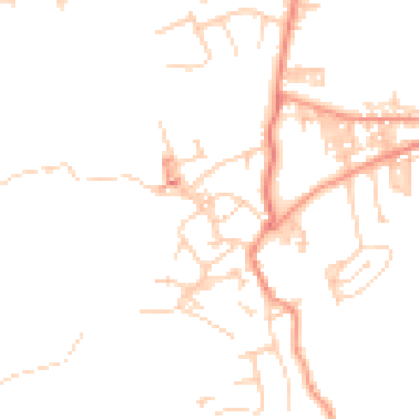 Daytime road noise heatmap for BD20 7QE